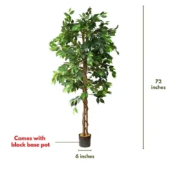 Forever Leaf 72" Artificial Ficus Silk Tree In Black Pot, Indoor Artificial Plant For Home Decor 11 Forever Leaf 72" Artificial Ficus Silk Tree In Black Pot, Indoor Artificial Plant For Home Decor -Artificial Plant Store GUEST 91493a6f 92cf 44d1 9674 9993cab9e433