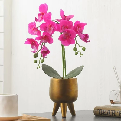 Forever Leaf Artificial Purple Orchid Plant For Decoration In Vase, Indoor Artificial Plant For Home Decor 4 Forever Leaf Artificial Purple Orchid Plant For Decoration In Vase, Indoor Artificial Plant For Home Decor - Image 2