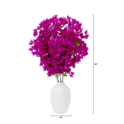 Nearly Natural 40-in Artificial Purple Bougainvillea Arrangement With Vase 5 Nearly Natural 40-in Artificial Purple Bougainvillea Arrangement With Vase - Image 3