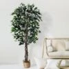 Forever Leaf 72" Artificial Ficus Silk Tree In Wicker Basket, Indoor Artificial Plant For Home Decor 2 Forever Leaf 72" Artificial Ficus Silk Tree In Wicker Basket, Indoor Artificial Plant For Home Decor -Artificial Plant Store GUEST 991d553a 4dfc 432e 8a6b aaf4a38439ee