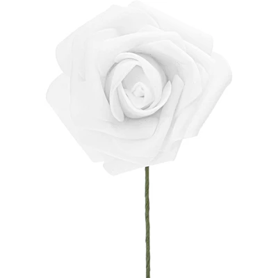 3" Artificial Rose Flowers 60pcs Real Looking Fake Rose With Stem For DIY Wedding Bouquets And Bridal Shower, White 4 3" Artificial Rose Flowers 60pcs Real Looking Fake Rose With Stem For DIY Wedding Bouquets And Bridal Shower, White - Image 2