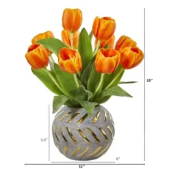 Nearly Natural Tulip Artificial Arrangement In Decorative Vase, White 16 Nearly Natural Tulip Artificial Arrangement In Decorative Vase, White -Artificial Plant Store GUEST a0bce1bf 8096 4032 a6d9 80bd2f445b12