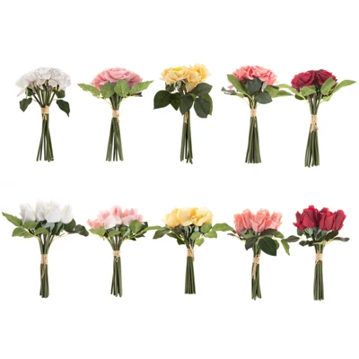 Rose Artificial Flowers - 24Pc Real Touch 11.5-Inch Fake Flower Set With Stems For Home Décor, Wedding, Or Bridal/Baby Showers By Pure Garden (White) 4 Rose Artificial Flowers - 24Pc Real Touch 11.5-Inch Fake Flower Set With Stems For Home Décor, Wedding, Or Bridal/Baby Showers By Pure Garden (White) - Image 2
