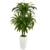 Nearly Natural Marginatum Artificial Plant In White Tower Vase