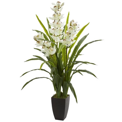 Nearly Natural 45-in Cymbidium Orchid Artificial Plant 3 Nearly Natural 45-in Cymbidium Orchid Artificial Plant