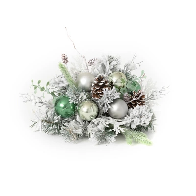 Sullivans Pine & Ornament Artificial Orb Decorative Filler 10"H Silver 5 Sullivans Pine & Ornament Artificial Orb Decorative Filler 10"H Silver - Image 3