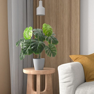Forever Leaf 32" Artificial Monstera Plant In Cement Pot, Indoor Artificial Plant For Home Decor 4 Forever Leaf 32" Artificial Monstera Plant In Cement Pot, Indoor Artificial Plant For Home Decor - Image 2