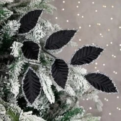 Northlight 26" Black And Silver Sequin Leaves Christmas Spray -Artificial Plant Store GUEST ae804c25 349e 471e 83a1 2c312b6c0f5d