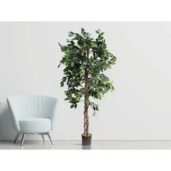 Forever Leaf 72" Artificial Ficus Silk Tree In Black Pot, Indoor Artificial Plant For Home Decor 10 Forever Leaf 72" Artificial Ficus Silk Tree In Black Pot, Indoor Artificial Plant For Home Decor -Artificial Plant Store GUEST af39dab4 a753 45bf 9762 e52c1e1895d0