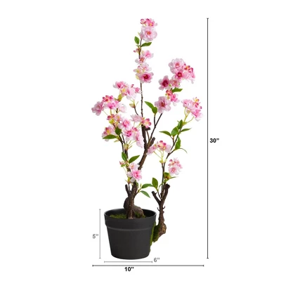Nearly Natural 2.5-ft Cherry Blossom Artificial Plant 3 Nearly Natural 2.5-ft Cherry Blossom Artificial Plant
