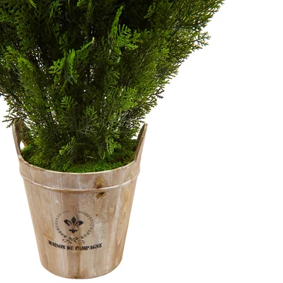 3' Cedar Artificial Plant In Barrel Planter - Nearly Natural 3 3' Cedar Artificial Plant In Barrel Planter - Nearly Natural