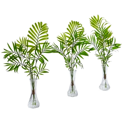 Nearly Natural Mini Palm Artificial Plant In Vase (Set Of 3) 3 Nearly Natural Mini Palm Artificial Plant In Vase (Set Of 3)