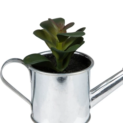 Northlight Atlantis Artificial Succulent Plant In Watering Can - 6" 7 Northlight Atlantis Artificial Succulent Plant In Watering Can - 6" - Image 5