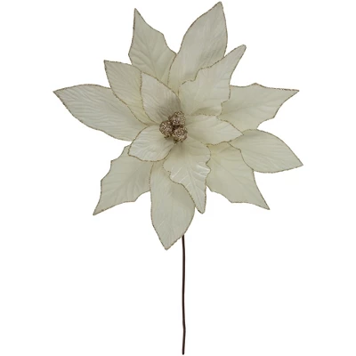 Northlight 24" Cream Poinsettia Christmas Stem Spray 7 Northlight 24" Cream Poinsettia Christmas Stem Spray - Image 5