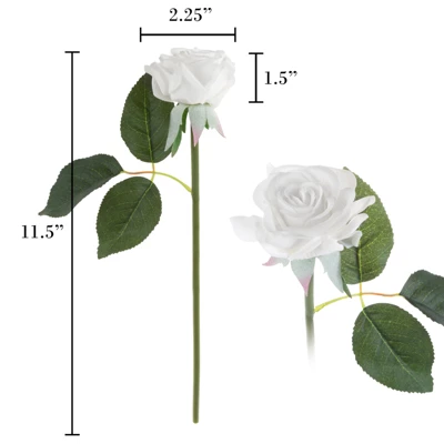 Artificial Open Rose Bundles ? 18PC Real Touch Fake 11.5-Inch Flowers With Stems For Home Décor, Wedding Or Bridal/Baby Showers By Pure Garden (White) 3 Artificial Open Rose Bundles ? 18PC Real Touch Fake 11.5-Inch Flowers With Stems For Home Décor, Wedding Or Bridal/Baby Showers By Pure Garden (White)
