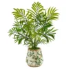 Nearly Natural 18” Mini Areca Palm Artificial Plant In Floral Vase