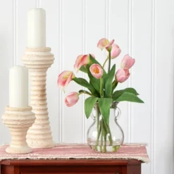 Nearly Natural 19-in Calla Lily & Tulips Artificial Arrangement In Decorative Vase 9 Nearly Natural 19-in Calla Lily & Tulips Artificial Arrangement In Decorative Vase -Artificial Plant Store GUEST bc3a094a f2f7 40fb 94ed 2280786d98b5