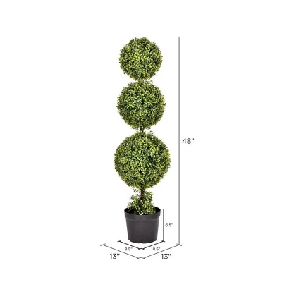 Artificial Boxwood Triple Ball With Pot (UV) (4') - Vickerman 10 Artificial Boxwood Triple Ball With Pot (UV) (4') - Vickerman - Image 8