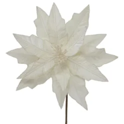 Northlight 24" Cream Glittered Poinsettia Christmas Stem Spray -Artificial Plant Store GUEST c1637290 7e49 4146 80ab 5d777b688478