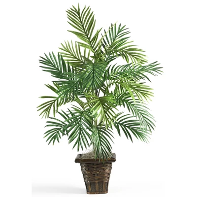 Nearly Natural Areca Palm With Wicker Basket Artificial Plant 4 Nearly Natural Areca Palm With Wicker Basket Artificial Plant - Image 2