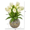 Nearly Natural Tulip Artificial Arrangement In Decorative Vase, White