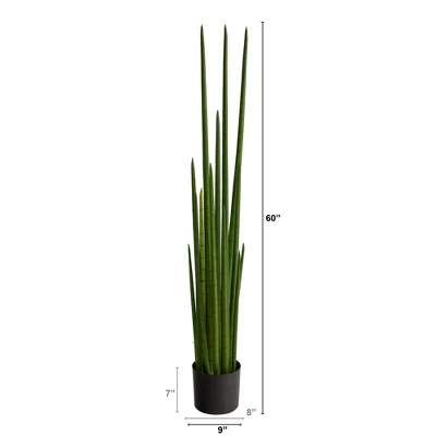 Nearly Natural 5-ft Sansevieria Snake Artificial Plant 3 Nearly Natural 5-ft Sansevieria Snake Artificial Plant