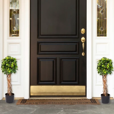 Set Of 2 Single-Ball English Ivy Topiary - 30-Inch Faux Plants With UV-Resistant Leaves, Natural Trunks, And 7-Inch Diameter Pot By Pure Garden 3 Set Of 2 Single-Ball English Ivy Topiary - 30-Inch Faux Plants With UV-Resistant Leaves, Natural Trunks, And 7-Inch Diameter Pot By Pure Garden