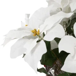 Northlight 22" White Artificial Christmas Poinsettia Flowers With Red Wrapped Base 11 Northlight 22" White Artificial Christmas Poinsettia Flowers With Red Wrapped Base -Artificial Plant Store GUEST d26babd3 94a5 4d30 aec4 93fd4590dc8a