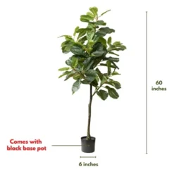 Forever Leaf 60" Artificial Fiddle Leaf Fig Tree With Black Pot, Indoor Artificial Plant For Home Decor 11 Forever Leaf 60" Artificial Fiddle Leaf Fig Tree With Black Pot, Indoor Artificial Plant For Home Decor -Artificial Plant Store GUEST db69db46 0851 4934 adf2 83fcaa62b029