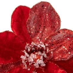 Northlight 18" Red Magnolia Glittered Christmas Stem Spray -Artificial Plant Store GUEST dbcddd3d be9b 4730 86cc ebfa8dfee138