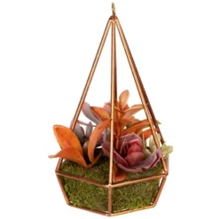 Northlight 9" Succulent Artificial Arrangement In Copper Wire Terrarium - Green/Brown 15 Northlight 9" Succulent Artificial Arrangement In Copper Wire Terrarium - Green/Brown -Artificial Plant Store GUEST debdde29 8592 4876 a600 73b616f261ea