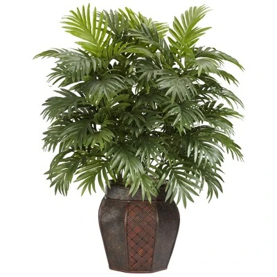 Nearly Natural 38-in Areca Palm W/Vase Artificial Plant 3 Nearly Natural 38-in Areca Palm W/Vase Artificial Plant