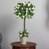 Nearly Natural 3-ft Stephanotis Topiary With Planter