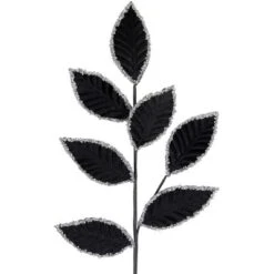 Northlight 26" Black And Silver Sequin Leaves Christmas Spray -Artificial Plant Store GUEST eca3d7cf 2261 4e5d 8510 ff864d1e743e