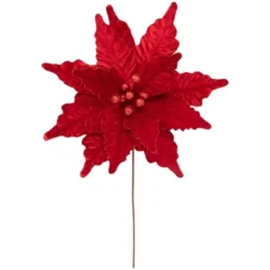 Northlight 24" Glittered Red Poinsettia Christmas Stem Spray -Artificial Plant Store GUEST ed7aaf03 2a81 4fa3 aece 3c39bf2c3291