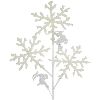 Northlight 28.5" Glittered White Snowflake And Reindeer Christmas Spray 4 Northlight 28.5" Glittered White Snowflake And Reindeer Christmas Spray - Image 2