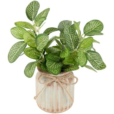 Northlight 8" Reticulated Artificial Spring Foliage In Ceramic Pot 4 Northlight 8" Reticulated Artificial Spring Foliage In Ceramic Pot - Image 2