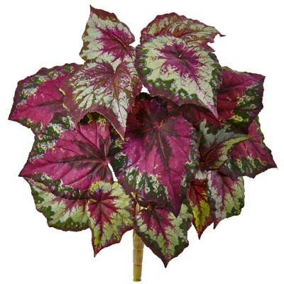 Nearly Natural Wax Begonia Bush (Set Of 6) 4 Nearly Natural Wax Begonia Bush (Set Of 6) - Image 2