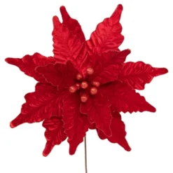 Northlight 24" Glittered Red Poinsettia Christmas Stem Spray -Artificial Plant Store GUEST f19654a5 b3d5 4791 8e92 a5df00e800e8