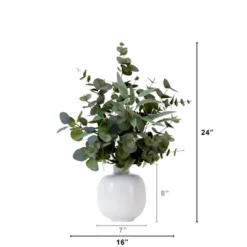 Nearly Natural 24-in Artificial Eucalyptus Leaves Arrangement With Ceramic Planter -Artificial Plant Store GUEST f2dca8d4 97f8 475f 9545 60b3e78376b8