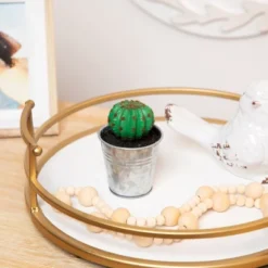 Northlight 3.5" Tropical Cactus In Tin Pot Artificial Potted Plant - Green/Silver