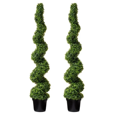 Forever Leaf 60" Spiral Boxwood In Black Pot (2 Pack), Indoor Artificial Plant For Home Decor 8 Forever Leaf 60" Spiral Boxwood In Black Pot (2 Pack), Indoor Artificial Plant For Home Decor - Image 6